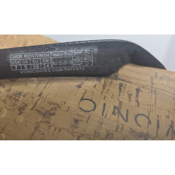 Vionic Cassie Rock Flip Flops Thong Sandals Black Cork Bow Comfort Size 7 - Picture 8 of 8